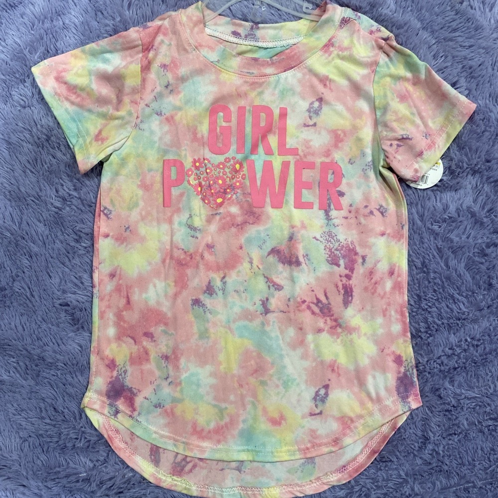 Bobbie‎ Brooks "Girl Power" Tie Dye Short Sleeve Shirt